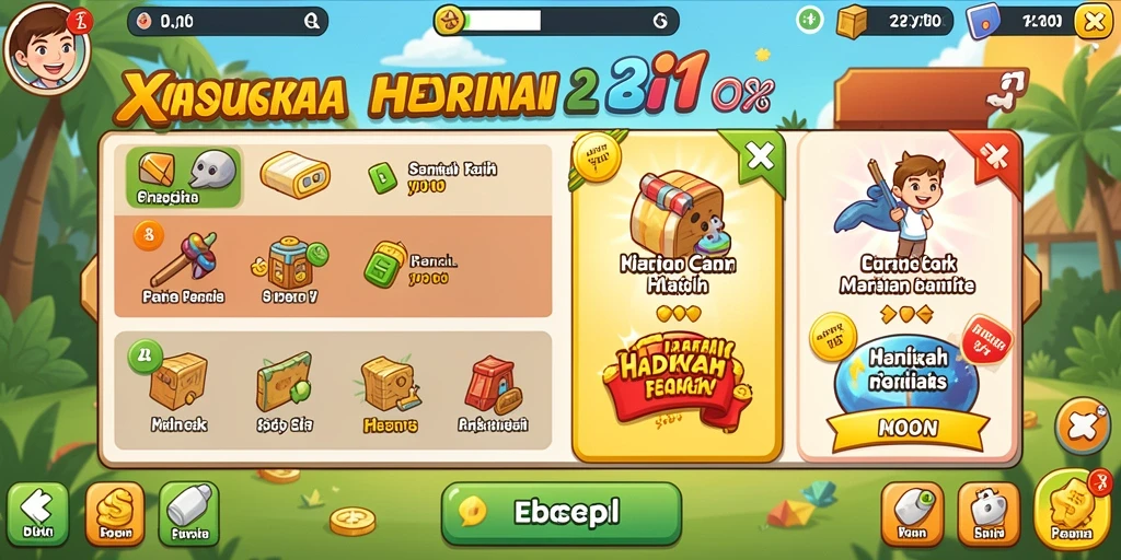 Scene petualangan yang menakjubkan dan penuh warna.