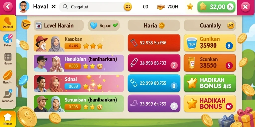 Leaderboard menampilkan posisi pemain secara real-time.